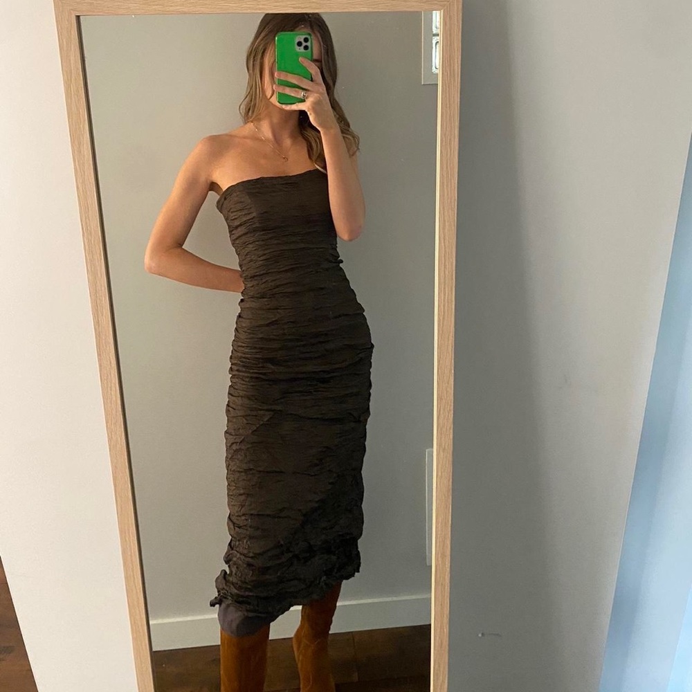 Vintage strapless midi dress